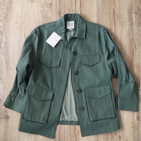 100% Authentic!! NWT Org.$630 Toteme Army jacket Khaki Green XS - Picture 6 of 11